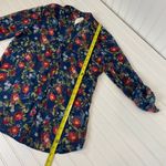 Kut From The Kloth NWT  Blue Foral Boho Blouse Roll Tab Sleeve Button Front Top S Photo 4