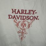 Harley Davidson Tank Top Womens XL Pink Logo Stitching Graphic Bikercore Grunge White Photo 1