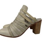 Free People Byron Strappy Mules Block Heel Leather Gray Size 41 USA 10 Cowgirl Photo 4