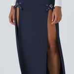 Halara High Waisted Decorative Buckle 2-in-1 Maxi Casual Skirt NWT XL Photo 0