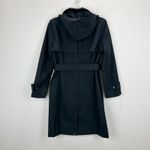 J.Crew New Icon Trench Coat Hooded Mid Length Classic Cotton Black US 4 NWT Photo 11