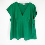 Universal Standard  x J. Crew Linen‎ Blend Top 3X Green Photo 1