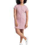 Madewell  Women's Weathered Berry‎ Button Front Ribbed Mini Dress Size XL Photo 1