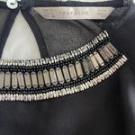 ZARA  Black Mini Dress with Silver Beaded Neckline Photo 2