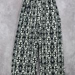 Black White Wide Leg Pullon Boho Beach Funky Print Bottoms Pants Medium Photo 1