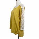 Anthropologie π΅ SALE 3/$25 ANTHRO LITTLE YELLOW BUTTON MABEL 3/4 SLEEVE TOP XS Photo 7