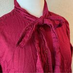 Norma Kamali  Red White Dot Bow Blouse Size XL Photo 2