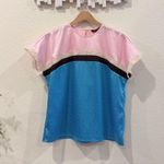 Juicy Couture Black Label Short Sleeve Satin Color Block Blouse Top Size S NWOT Photo 0