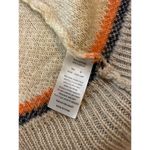 Woven Heart Brown Knit with Orange & Blue Aztec Print Open Cardigan Medium Photo 3