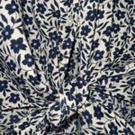 J.Crew Navy & Blue Floral Shirt Sleeve Tie Front Butt Down Cotton Casual Shirt S Photo 4