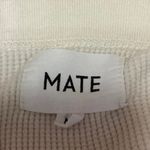 Mate White Knit Crew Neck Long Sleeve Pullover Crop Sweatshirt Sweater Top Sz M Size M Photo 2