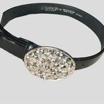 Nocona black leather belt with silver metal skull design!! New Size 30 Photo 1