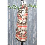 Vince Camuto Brown Orange Dress Size 6 Elastic Waist Pockets V-Neck Cap Sleeves Photo 3