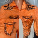 ROAR Signature Embroidered Rhinestone Pearl Snap Shirt Western Biker Sz Large Photo 5