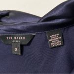 Pleated Silk Tunic Navy Blue Size Medium (Ted Baker Size 3) Photo 3