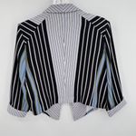 Peter Nygard Nygard blazer jacket women's M open front striped cropped career office nautical Photo 1