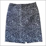 Loft  Brown White Cotton Silk Print Mini Skirt Size 8 Petite Photo 0