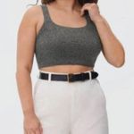 Everlane The Cozy Stretch Wool Tank Cropped in Heather Charcoal Gray Size S NWT Photo 2