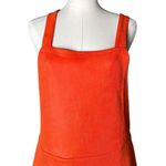 Listicle  Womens Size L Overall Style Jumper Dress Coral Orange Buttons Stretch Photo 2