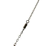 Vintage Czech Brass Filigree Necklace with Yellow Glass Cabochon & Chain Drop Photo 7