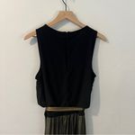 Ny Collection Black & Metallic Gold Layered Blouson Belted Wide Leg Jumpsuit M Photo 7