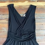 Lilla P Shirred Waist Faux Wrap Black Jersey Dress Photo 7