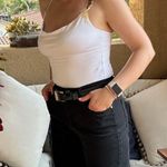 Abercrombie & Fitch  Cotton-Blend Seamless Tank Drapey Bodysuit - White - XS Photo 4