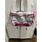 High Sierra Messenger Bag Floral Print Pink White Butterfly Laptop School Tote Photo 1