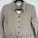 NWT Sauths 100% Linen Evita Tiered Dress in Almond Size XS Tan Photo 5