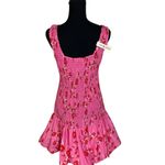 Cynthia Rowley #790   Silk Cherry Pink Smocked Dress Photo 3