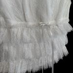 Lulus White Lace Ruffle Blouse with Sheer Top Photo 3