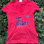 Tennessee Titans Red V Neck T Shirt Size Medium Photo 0
