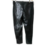 Anthropologie Black Faux Leather Straight Leg High Waisted Pants Size 10 MCEDAR Warm l Photo 1