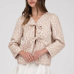 Blu Pepper NEW  Quilted Floral Tie Jacket Medium Photo 0