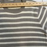 Alfred Dunner  taupe and white striped short sleeved roundneck sweater, size S Photo 6