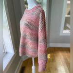 Universal Threads Universal Thread Red Brown Striped Cozy Oversized Crewneck Sweater Size Medium Photo 1