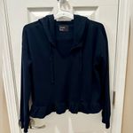 Free Press  flirty ruffle bottom hoodie black size Medium Photo 10
