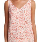 CAbi Flirty Cami Animal Print Coral Pink Sleeveless Top Blouse V-Neck, Size XS Photo 0