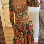 Hemant & Nandita Aroha Dress Tropical Midi size Small Orange Photo 8