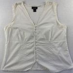 Avenue White Sleeveless Cotton Blouse Size 14/16 Photo 0