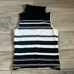 Rafaella  Black and White Fitted Ribbed Tank Top Photo 0