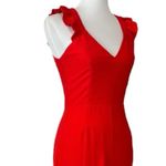 Sugar Lips Jumpsuit V-neck Sleeveless Ruffle Wide Leg Poppy Red Women Size XS Photo 6