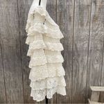 Denim 24/7 Cream Tier Crochet Tunic Top Size Medium White Photo 4