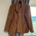 Cozy Sherpa  Jacket Brown Fleece Womens Small Photo 5