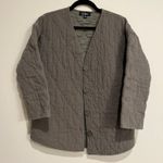 Lulus  Quilted Jacket Endless Ideas Olive Green Chore Coat Barn Collarless Small Photo 0