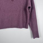 A New Day  Women's V Neck Collared Ribbed Sweater Purple Sz M Photo 3