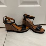 Lanvin Black and Tan Wedge Sandals Size 6 Photo 4