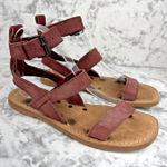 Farylrobin Free People Womens Zelda Crossfire Sandal Size 7 Oxblood Red Leather Photo 0