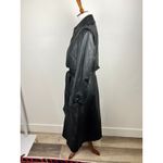 Vintage 80s Suburban Heritage Leather Trench Coat Belted Black Full Length Korea Size 12 Photo 12