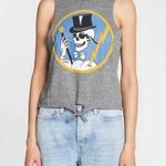 Chaser NWT  Skull Top Hat Grey Tank Front Tie Halloween Size M Photo 0